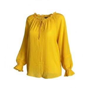 torrid Yellow Ruffle-Tie Peasant Blouse